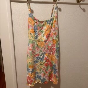 Old Navy L petite Floral Dress with Pink, Blue, and Yellow flowers